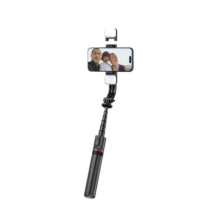 Bild 3, Tech-Protect Bluetooth Selfie Stick Tripod Med Led Light Svart