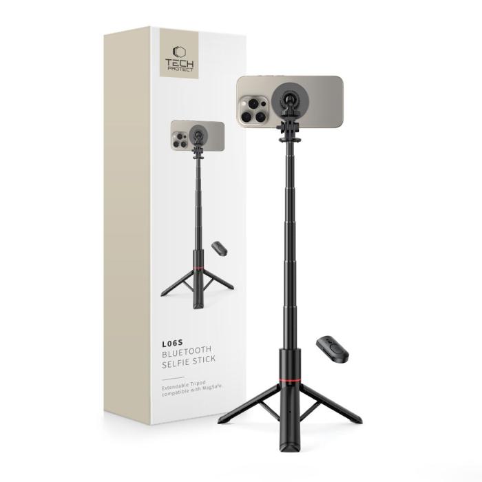 Bild 1, Tech-Protect Bluetooth MagSafe Selfiestick Tripod Svart