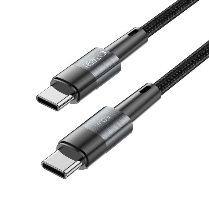 Bild 2, Tech-Protect 3 m 60W/3A PD USB-C - USB-C Kabel UltraBoost Grå