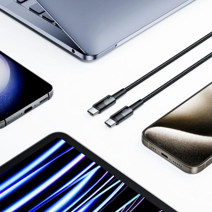 Bild 4, Tech-Protect 3 m 60W/3A PD USB-C - USB-C Kabel UltraBoost Grå
