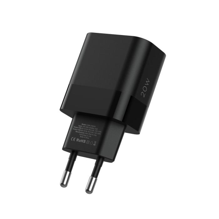 Bild 4, Tech-Protect 20W PD 2x USB-C Väggladdare Svart