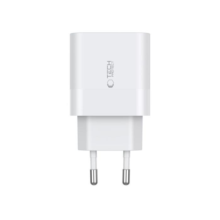 Bild 3, Tech-Protect 20W PD 2x USB-C Väggladdare Vit