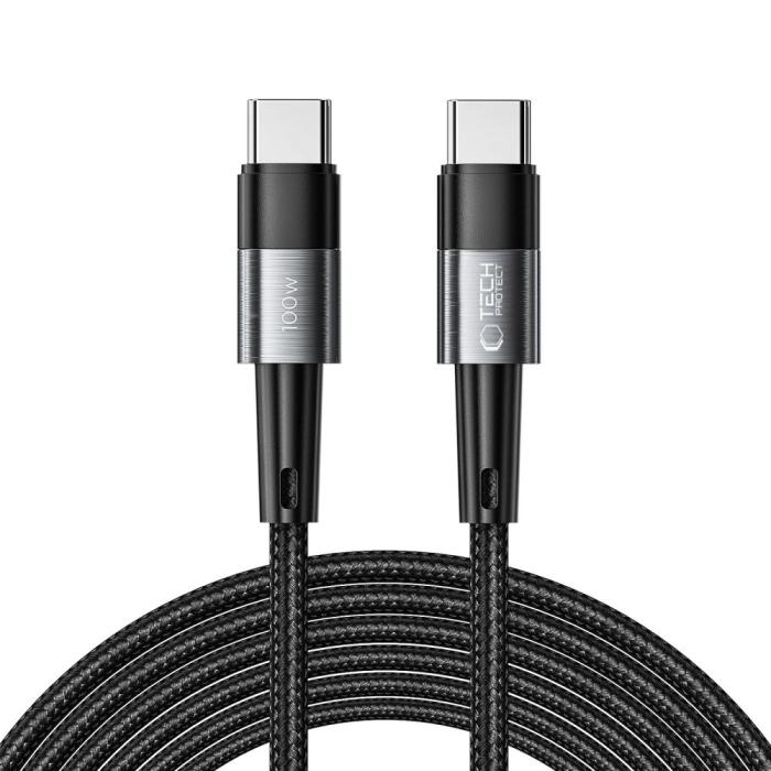 Bild 1, Tech-Protect 3 m 100W/5A PD USB-C - USB-C Kabel UltraBoost Grå