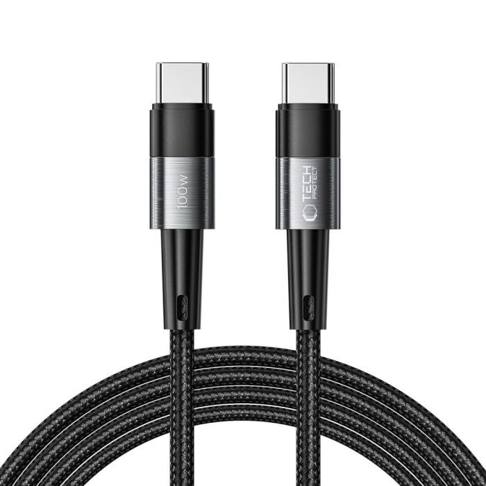 Bild 1, Tech-Protect 2 m 100W/5A PD USB-C - USB-C Kabel UltraBoost Grå