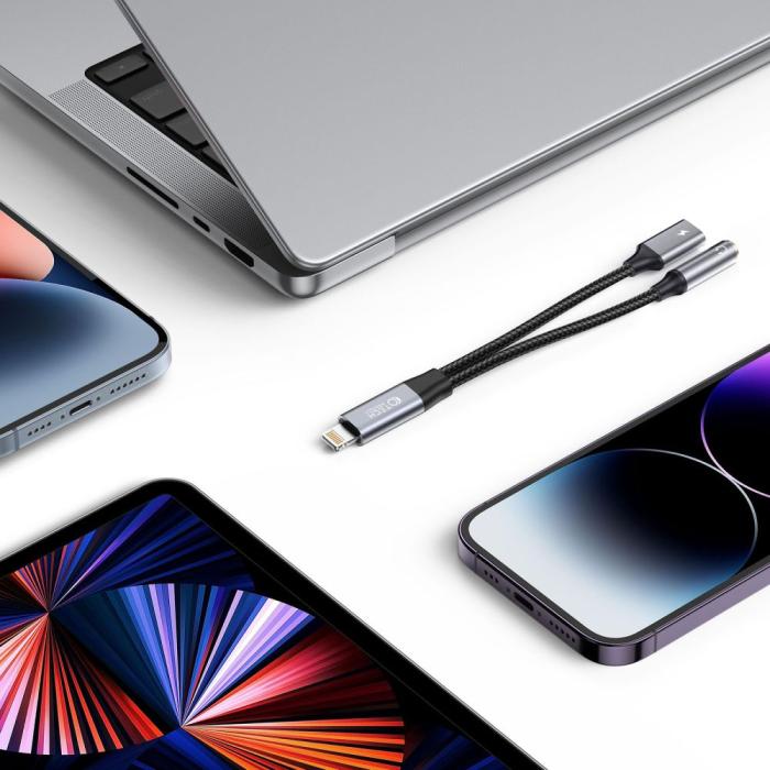 Bild 2, Tech-Protect 2in1 Lightning Till 3.5 mm AUX/Lightning Hona Svart