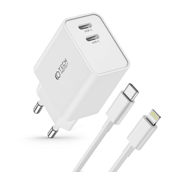 Bild 2, Tech-Protect 35W Väggladdare PD Inkl. Lightning Kabel UltraBoost