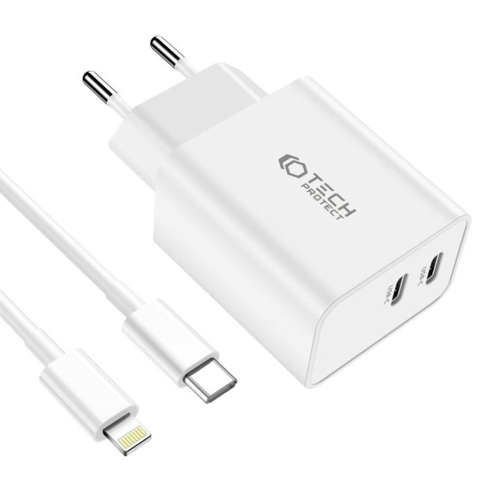 Bild 3, Tech-Protect 35W Väggladdare PD Inkl. Lightning Kabel UltraBoost