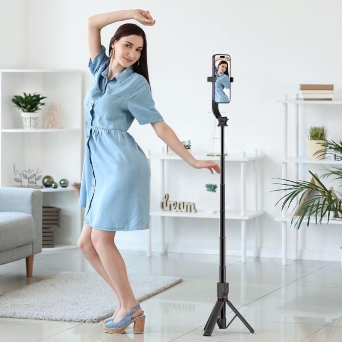 Bild 4, Tech-Protect MagSafe Bluetooth Selfiestick TriPod Svart