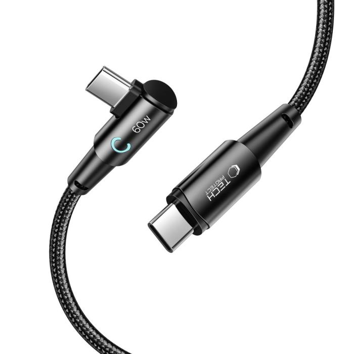 Bild 2, Tech-Protect 2 m 60W/6A USB-C - USB-C Kabel UltraBoost Grå
