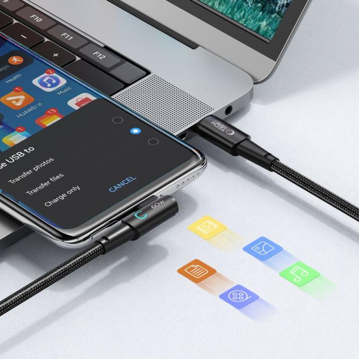 Bild 5, Tech-Protect 2 m 60W/6A USB-C - USB-C Kabel UltraBoost Grå