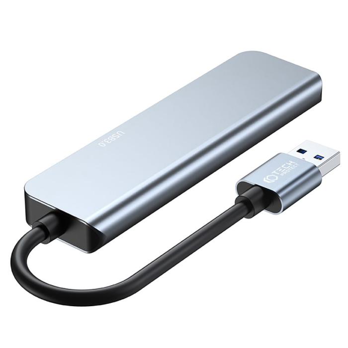 Bild 4, Tech-Protect 5in1 USB-A Hub USB-C / USB-A Grå