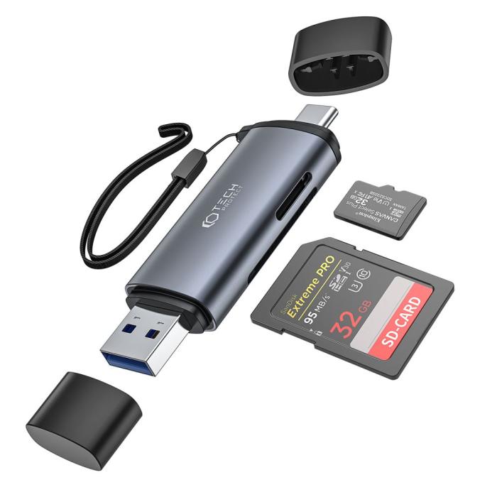 Bild 1, Tech-Protect USB-C/USB-A - USB SD/Micro SD Kortläsare UltraBoost
