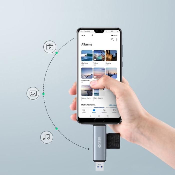 Bild 2, Tech-Protect USB-C/USB-A - USB SD/Micro SD Kortläsare UltraBoost