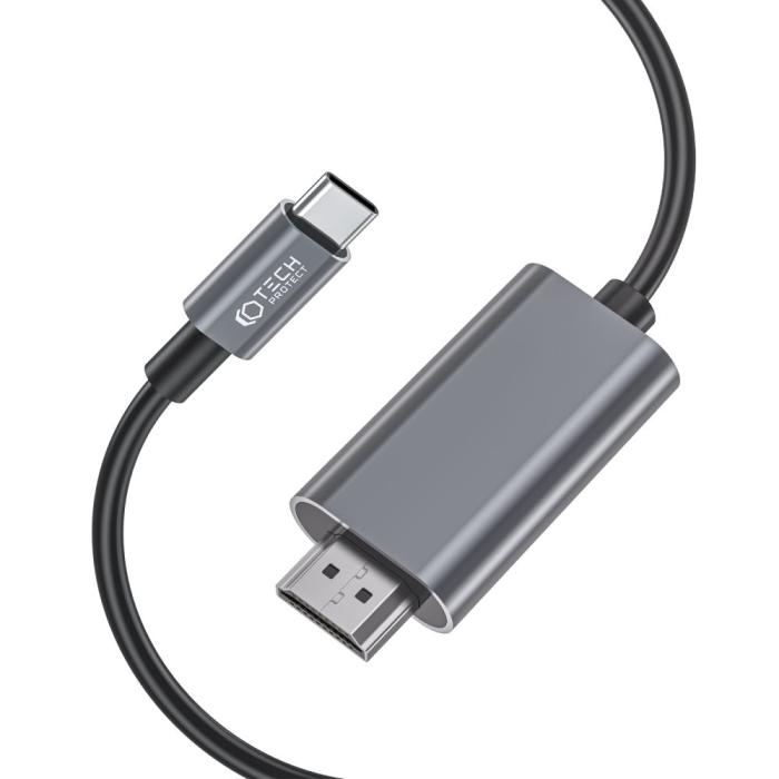Bild 2, Tech-Protect 2 m 4K 60Hz USB-C - HDMI Kabel UltraBoost Svart