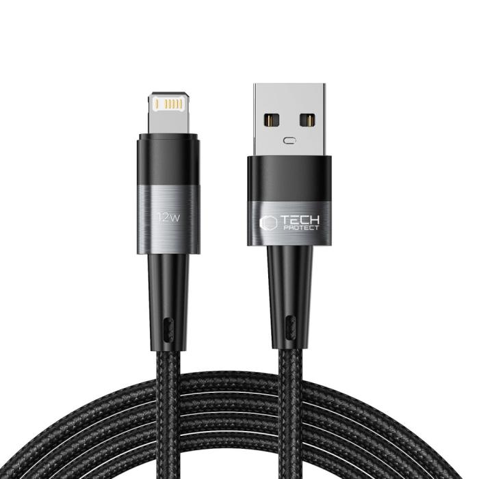 Bild 1, Tech-Protect 2 m 12W/2.4A Lightning Kabel UltraBoost Grå