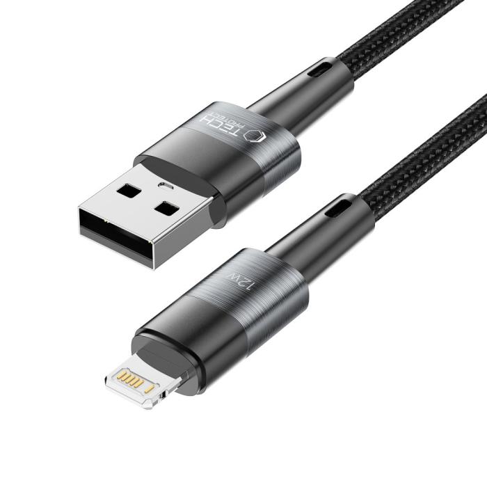 Bild 4, Tech-Protect 2 m 12W/2.4A Lightning Kabel UltraBoost Grå