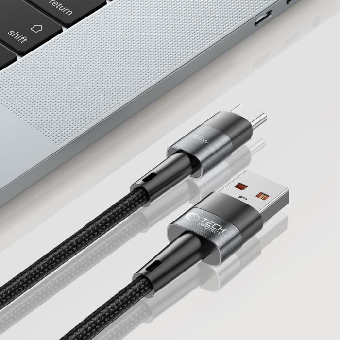 Bild 4, Tech-Protect 2 m 66W/6A USB-C Kabel UltraBoost Grå