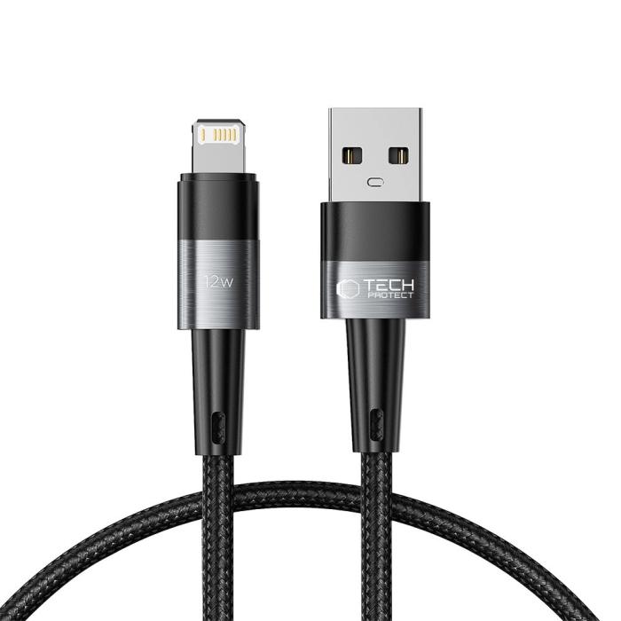 Bild 1, Tech-Protect 0.25 m 12W/2.4A Lightning Kabel UltraBoost Grå