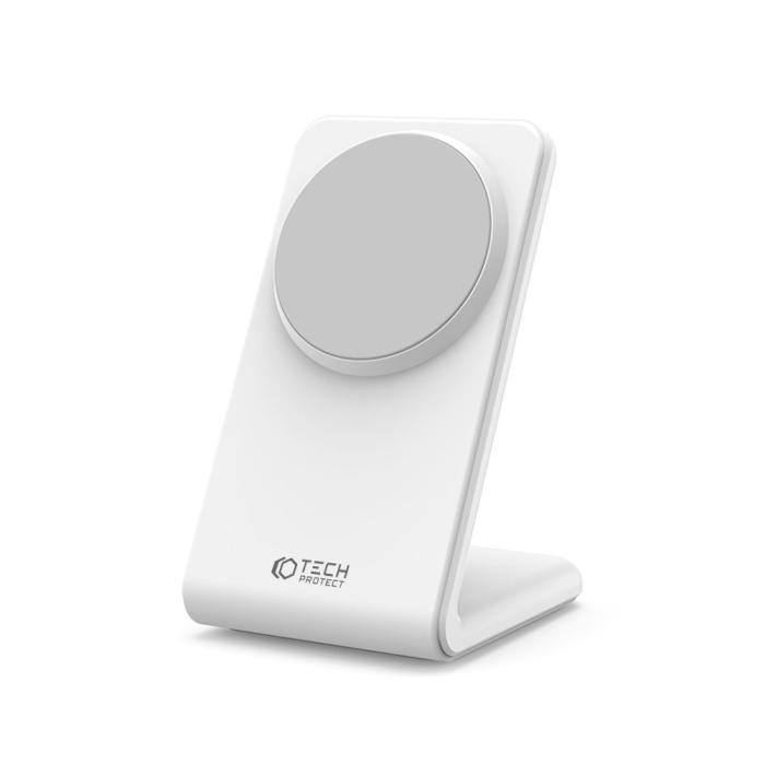 Bild 3, Tech-Protect 15 Qi Trådlös Magnetisk MagSafe Laddare Vit