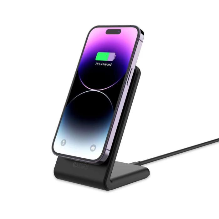 Bild 2, Tech-Protect 15 Qi Trådlös Magnetisk MagSafe Laddare Svart