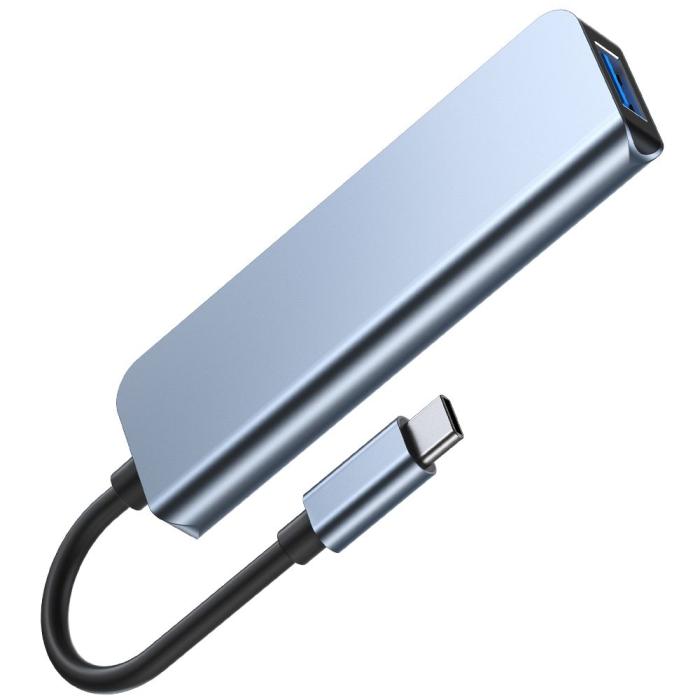 Bild 6, Tech-Protect 4in1 USB-C Hub 4x USB-A Grå