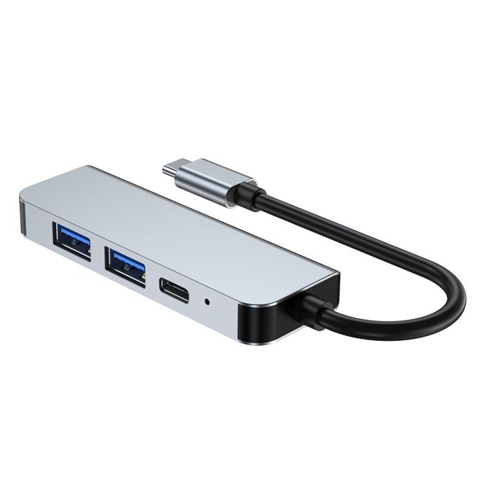 Bild 6, Tech-Protect 4in1 USB-C Hub USB-A / HDMI / USB-C Grå