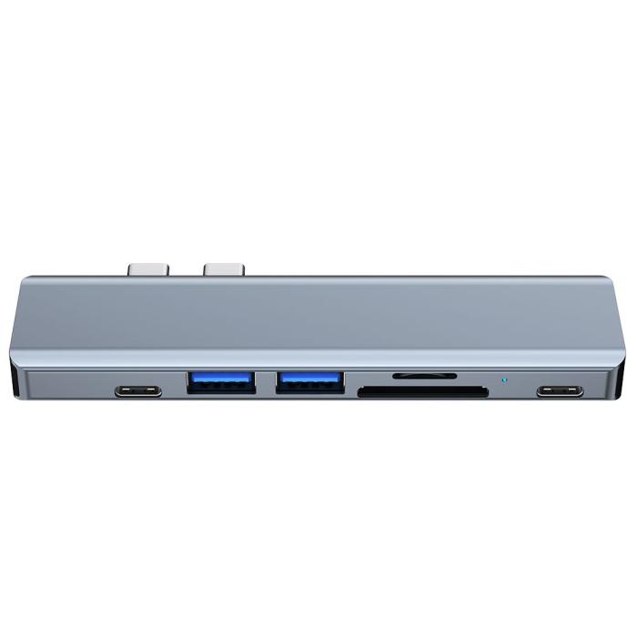 Bild 5, Tech-Protect 7in1 USB-C Hub USB/HDMI/Minneskortläsare/USB-C Grå