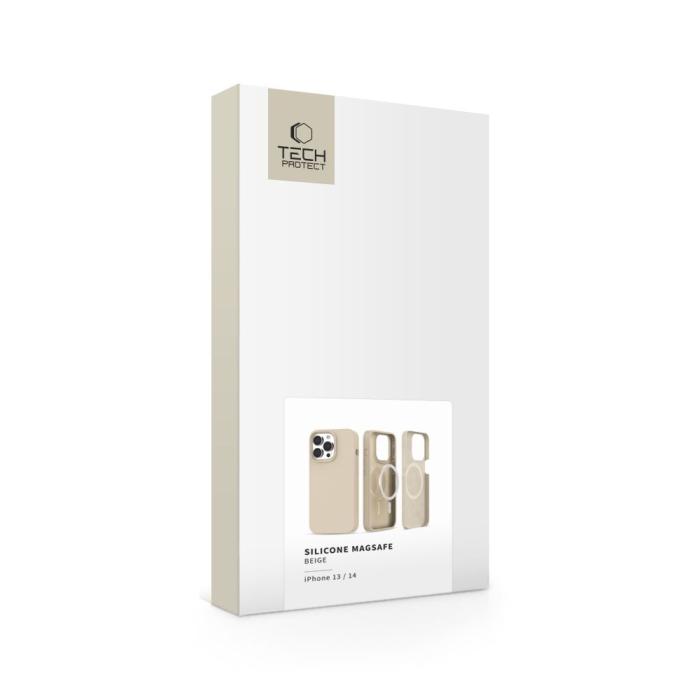 Bild 6, Tech-Protect iPhone 14/13 Skal MagSafe Silikon Beige