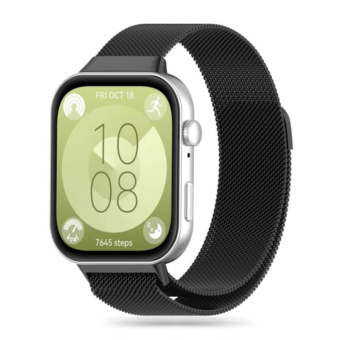 Bild 1, Tech-Protect Huawei Watch Fit 3 Armband MilaneseBand Svart