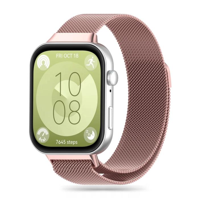 Bild 1, Tech-Protect Huawei Watch Fit 3 Armband MilaneseBand Roséguld
