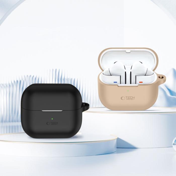 Bild 3, Tech-Protect Galaxy Buds 3/3 Pro Skal Silikon Hook Crayon Grey