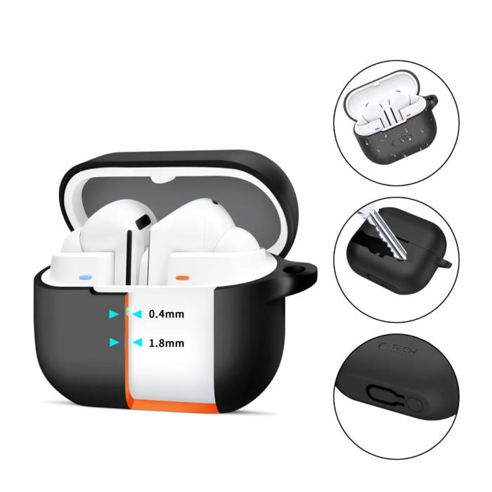 Bild 2, Tech-Protect Galaxy Buds 3/3 Pro Skal Silikon Hook Svart