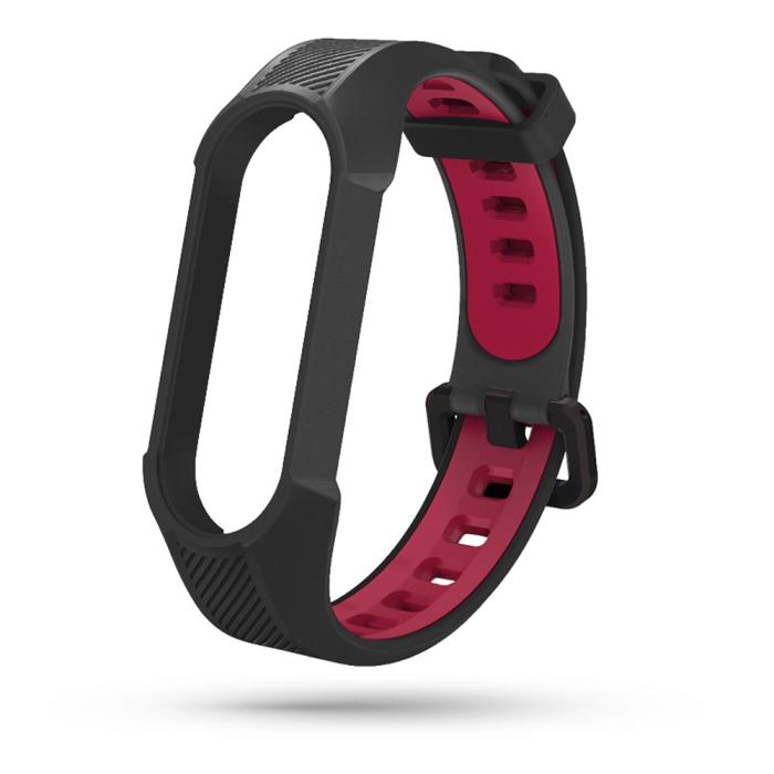 Bild 2, Tech-Protect Xiaomi Mi Smart Band 5/6 Armband Armour Svart/Röd