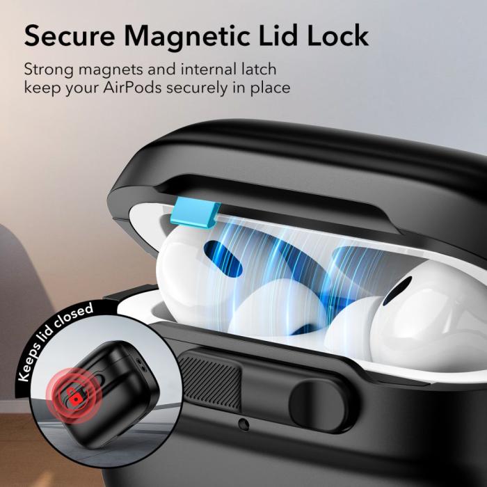 Bild 3, ESR AirPods Pro 1/2 Skal MagSafe Pulse HaloLock Svart