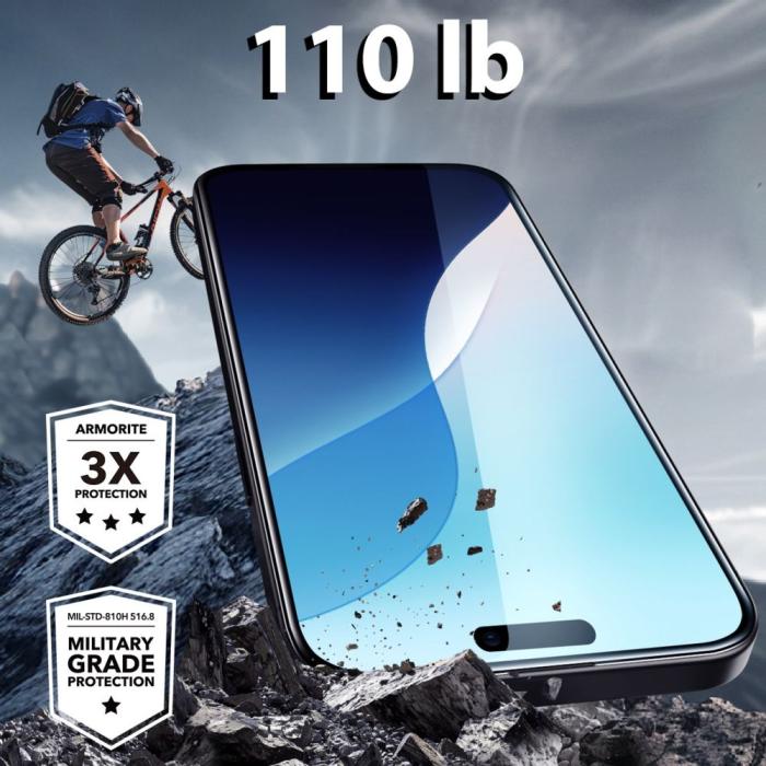 Bild 2, ESR iPhone 16 Pro Max Skärmskydd Armorite Med Ram Svart
