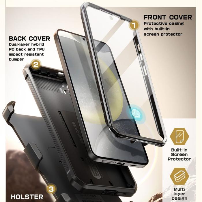 Bild 4, Supcase Galaxy S25 Skal 2-SET Unicorn Beetle Pro Svart