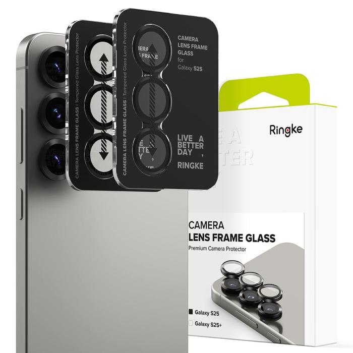 Bild 1, Ringke Samsung Galaxy S25 2-PACK Linsskydd Svart