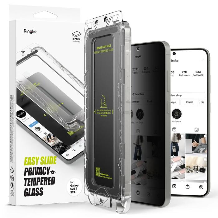 Bild 1, Ringke Galaxy S25 2-PACK Easy Slide Skärmskydd Privacy
