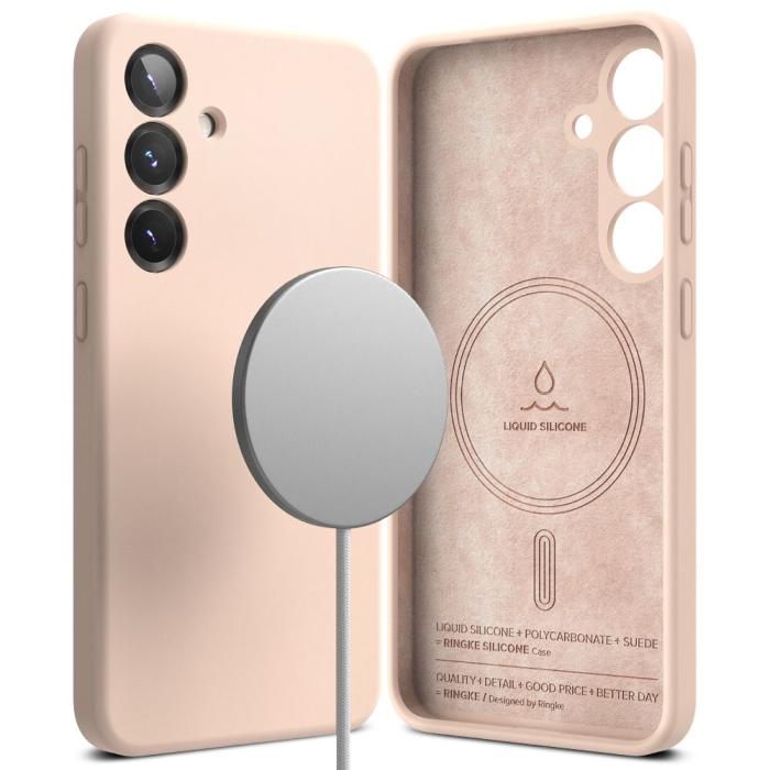 Bild 2, Ringke Galaxy S25 Skal MagSafe Silicone Pink Sand
