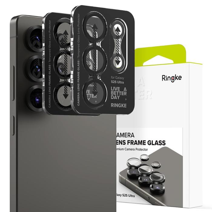 Bild 1, Ringke Samsung Galaxy S25 Ultra 2-PACK Linsskydd Svart