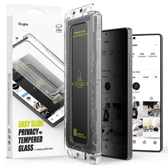 Bild 1, Ringke Galaxy S25 Ultra 2-PACK Easy Slide Skärmskydd Privacy