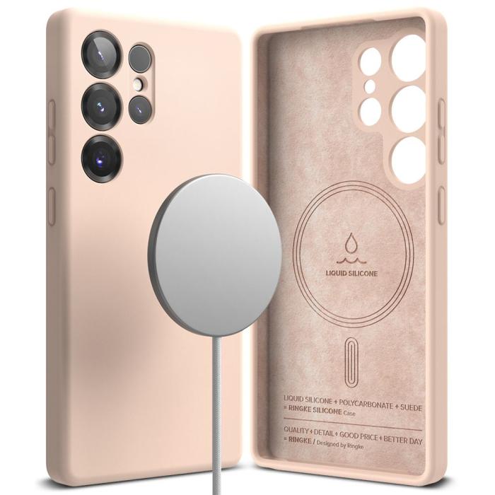 Bild 2, Ringke Galaxy S25 Ultra Skal MagSafe Silicone Pink Sand