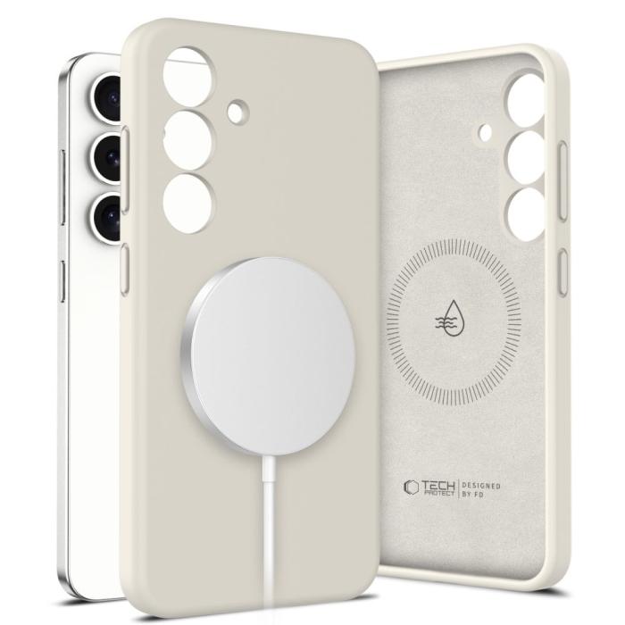 Bild 1, Tech-Protect Galaxy S25 Skal MagSafe Liquid Silicone Cosmic Latte