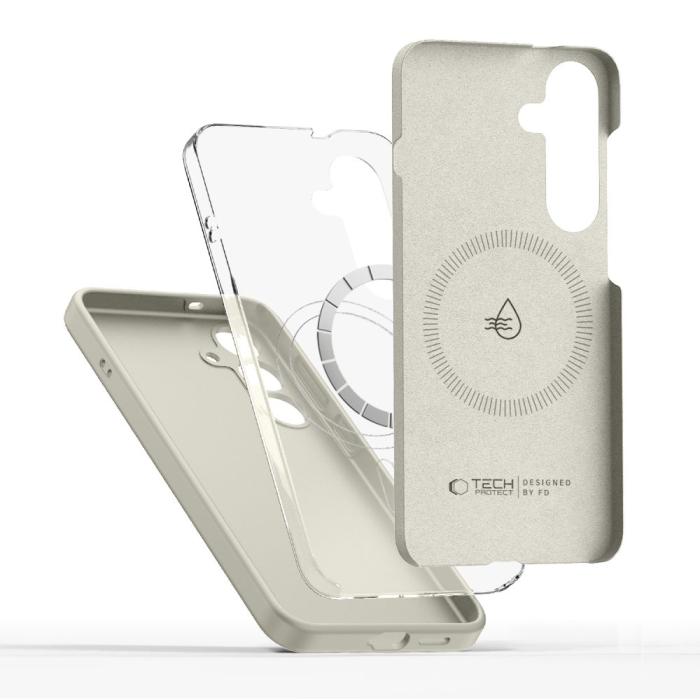 Bild 3, Tech-Protect Galaxy S25 Skal MagSafe Liquid Silicone Cosmic Latte