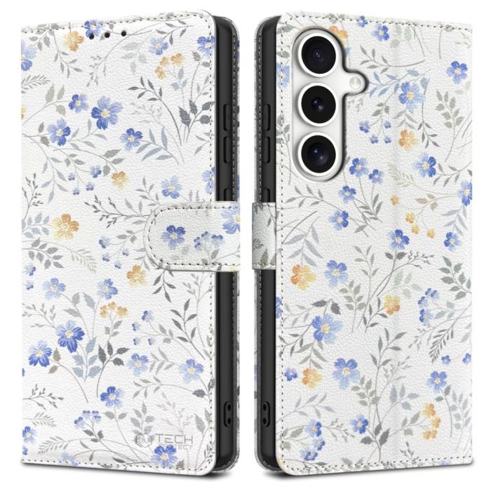 Bild 1, Tech-Protect Galaxy S25 Fodral Läder Spring Flowers