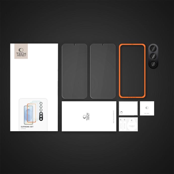 Bild 2, Tech-Protect Galaxy S25 Plus 3-PACK Skärmskydd/Linsskydd