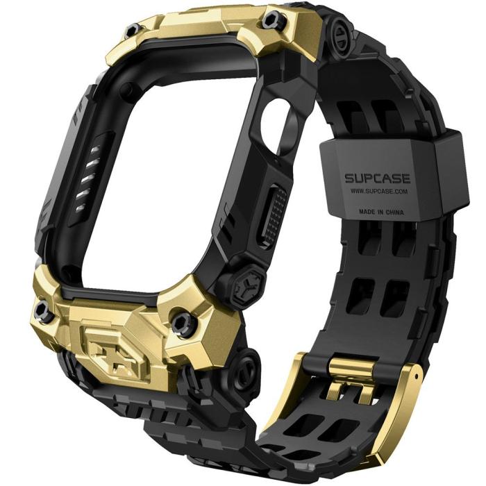 Bild 2, Supcase Apple Watch 10 46 mm Armband Unicorn Beetle Ore Guld