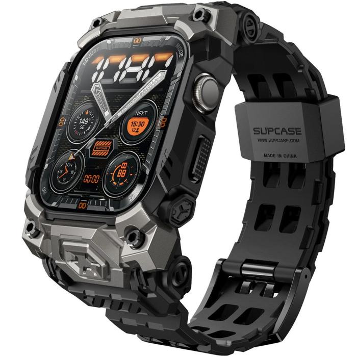 Bild 1, Supcase Apple Watch 10 46 mm Armband Unicorn Beetle Ore Svart