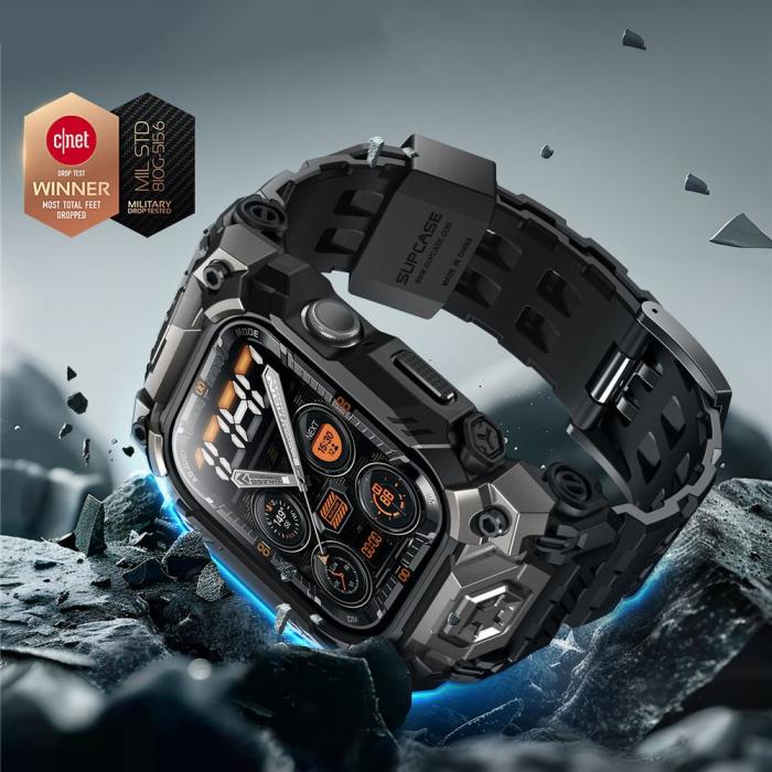 Bild 3, Supcase Apple Watch 10 46 mm Armband Unicorn Beetle Ore Svart