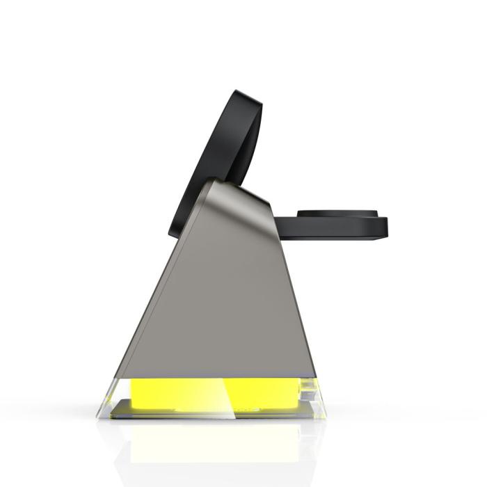 Bild 4, Tech-Protect 3in1 15W Qi Magnetisk MagSafe Laddare Svart